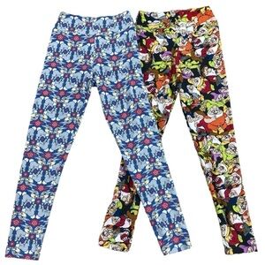 Disney Lularoe Bambi Thumper Seven Dwarfs Leggings Bundle Lot Sz Tween (8-14)